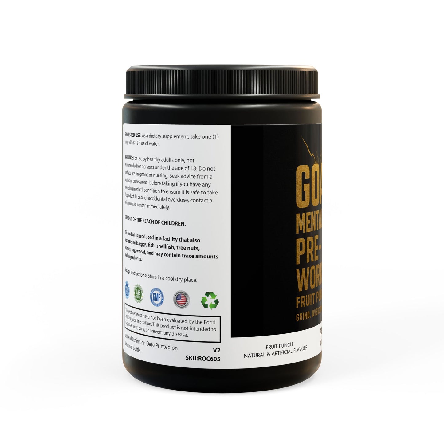 GOAT Pre-Workout Supplement, Fruit Punch (204g, 7.1oz)